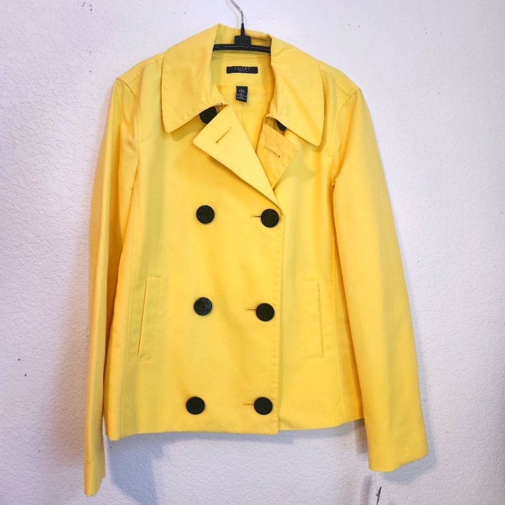 NWT Chaps Short Double-Breasted‎ Trench Coat, Size L